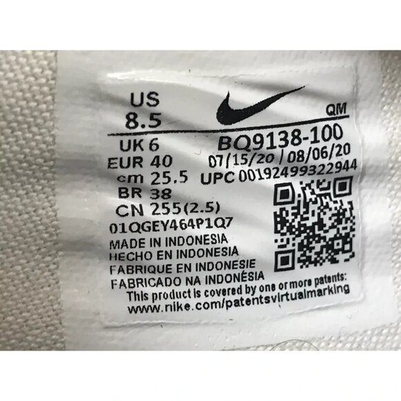 Nike BQ9138-100‎ Womens Court Royale AC SLP White Low Top Canvas Shoe Size 8.5 - Picture 10 of 10